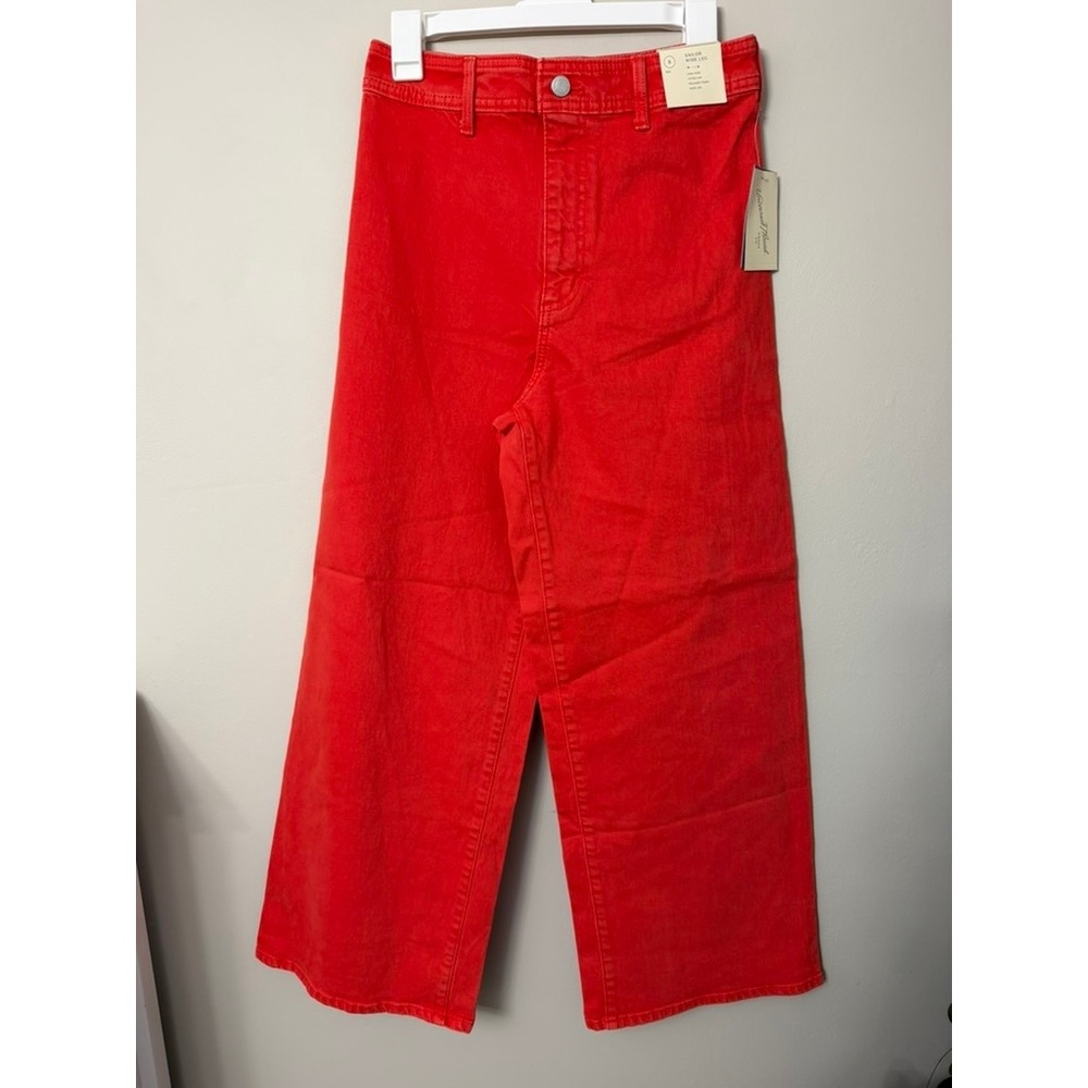 Universal Thread Sailor Wide Leg Jeans Womens 8 Red High Rise Denim NWT
